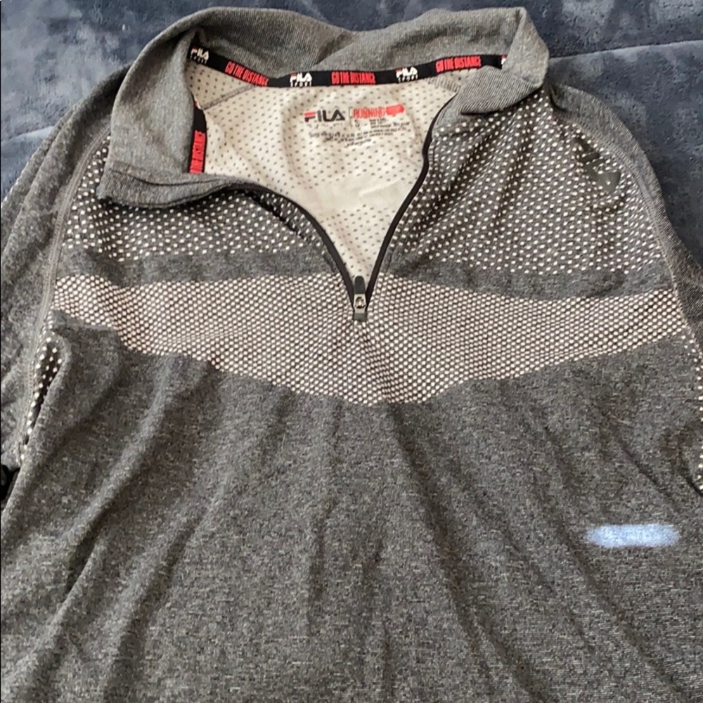 Running sweatshirt gray with white